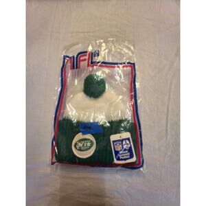 New York Jets Vintage NFL Official Licensed Youth Size Pom Pom Winter Hat NWT